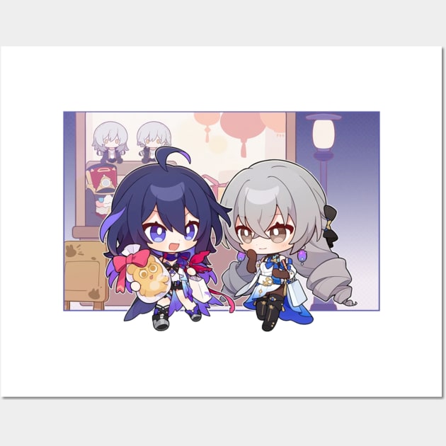 Honkai Star Rail Chibi Seele and Bronya Wall Art by HoyoStan